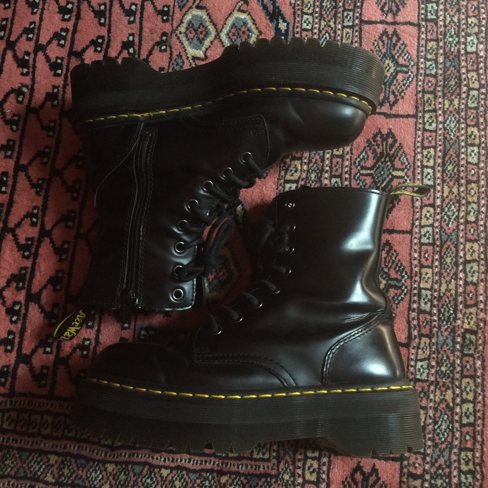 Black doc martens jadon platform boots
